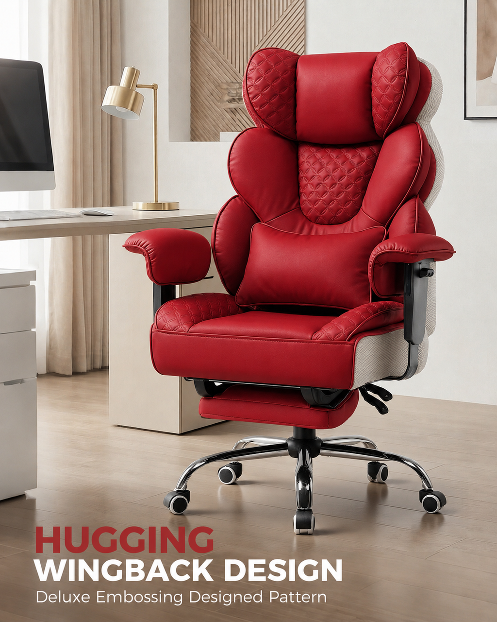 GTPOFFICE Big and Tall Office Chair Wide Seat & Armrests, Leather Executive Gaming Chair High Back,Soft Yet Supportive Resilient Foam, Heavy Duty Ergonomic Lumbar Support Chairs for Back Pain Relief