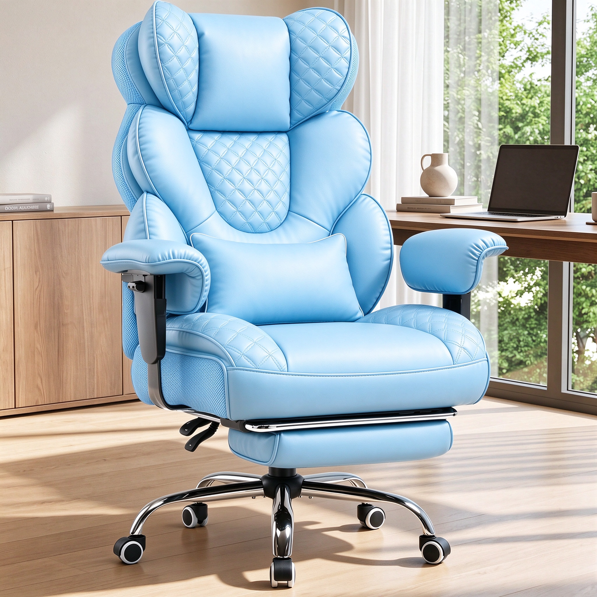 GTPOFFICE Big and Tall Office Chair Wide Seat & Armrests, Leather Executive Gaming Chair High Back,Soft Yet Supportive Resilient Foam, Heavy Duty Ergonomic Lumbar Support Chairs for Back Pain Relief