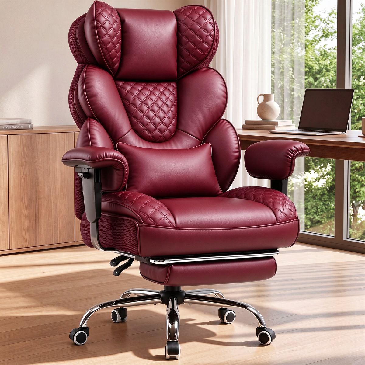 GTPOFFICE Big and Tall Office Chair Wide Seat & Armrests, Leather Executive Gaming Chair High Back,Soft Yet Supportive Resilient Foam, Heavy Duty Ergonomic Lumbar Support Chairs for Back Pain Relief