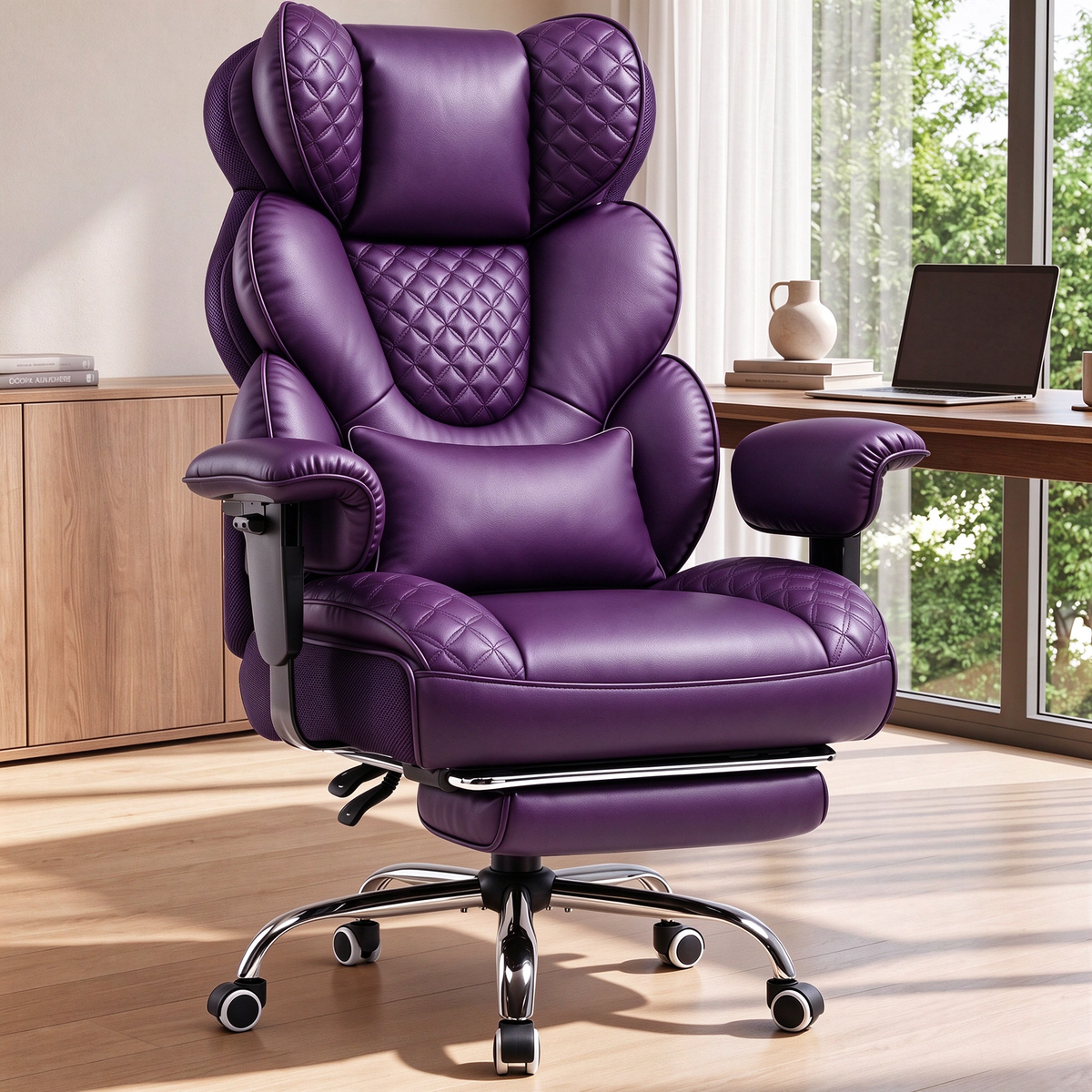 GTPOFFICE Big and Tall Office Chair Wide Seat & Armrests, Leather Executive Gaming Chair High Back,Soft Yet Supportive Resilient Foam, Heavy Duty Ergonomic Lumbar Support Chairs for Back Pain Relief