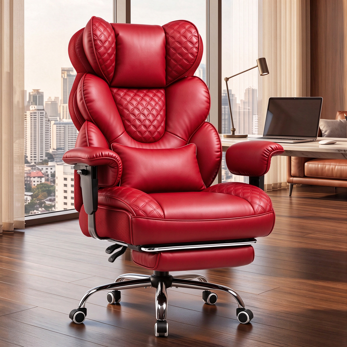 GTPOFFICE Big and Tall Office Chair Wide Seat & Armrests, Leather Executive Gaming Chair High Back,Soft Yet Supportive Resilient Foam, Heavy Duty Ergonomic Lumbar Support Chairs for Back Pain Relief