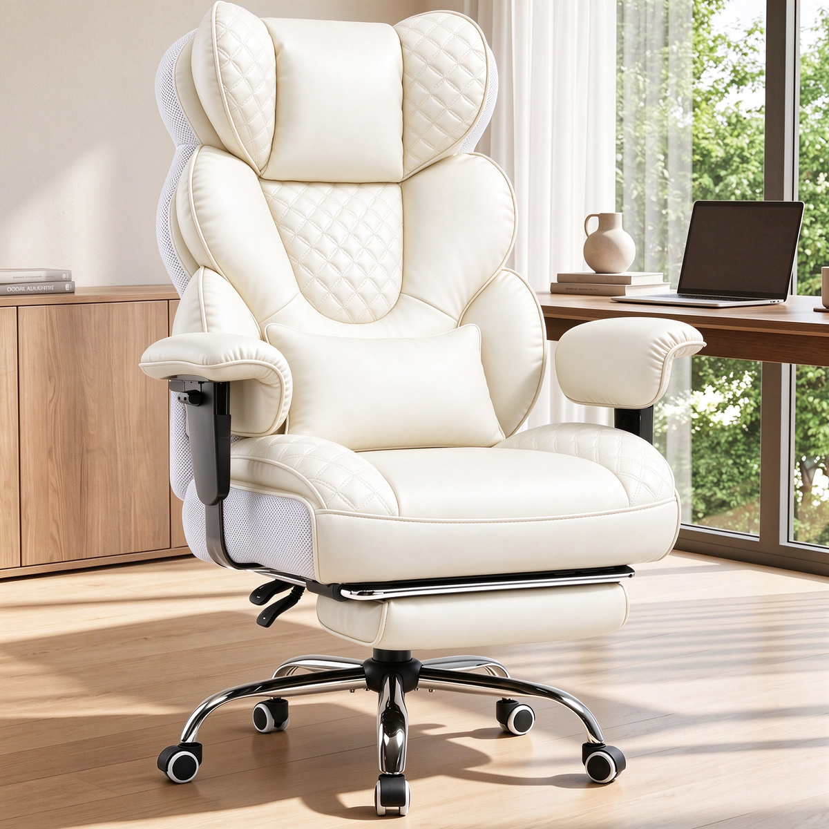 GTPOFFICE Big and Tall Office Chair Wide Seat & Armrests, Leather Executive Gaming Chair High Back,Soft Yet Supportive Resilient Foam, Heavy Duty Ergonomic Lumbar Support Chairs for Back Pain Relief