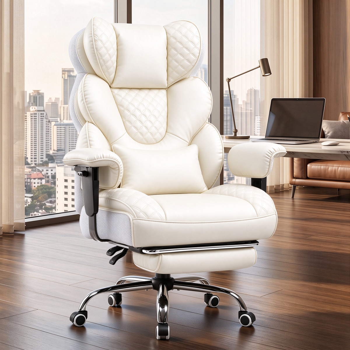 GTPOFFICE Big and Tall Office Chair Wide Seat & Armrests, Leather Executive Gaming Chair High Back,Soft Yet Supportive Resilient Foam, Heavy Duty Ergonomic Lumbar Support Chairs for Back Pain Relief