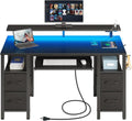 GTPOFFICE Computer Desk with Drawer, Stick Brown