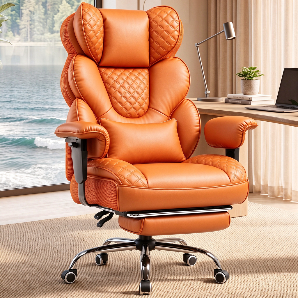 GTPOFFICE Big and Tall Office Chair Wide Seat & Armrests, Leather Executive Gaming Chair High Back,Soft Yet Supportive Resilient Foam, Heavy Duty Ergonomic Lumbar Support Chairs for Back Pain Relief