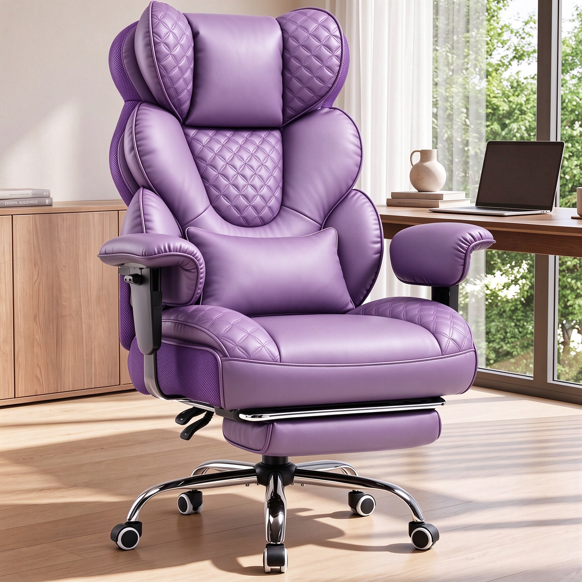 GTPOFFICE Big and Tall Office Chair Wide Seat & Armrests, Leather Executive Gaming Chair High Back,Soft Yet Supportive Resilient Foam, Heavy Duty Ergonomic Lumbar Support Chairs for Back Pain Relief